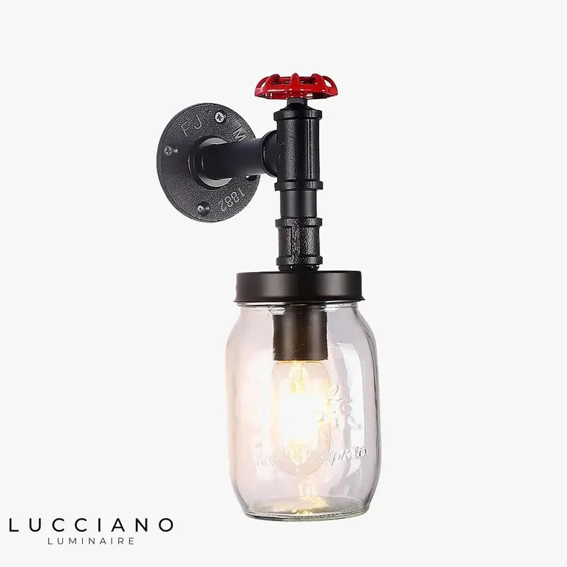Vintage Industrial Glass Wall Sconce Decorative