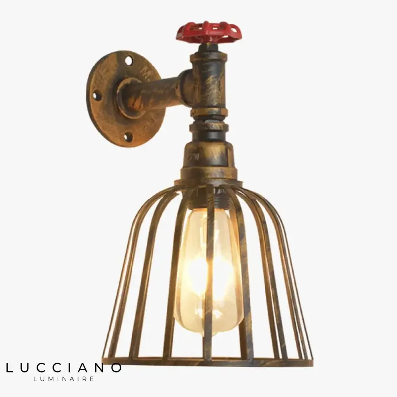 Vintage industrial recycled metal wall lamp design
