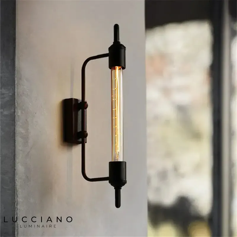 Vintage industrial metal designer wall light.