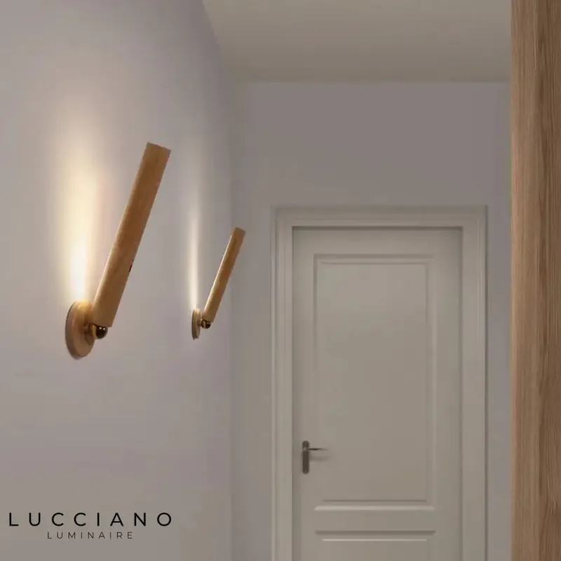 Wooden wall light, smart modern design.