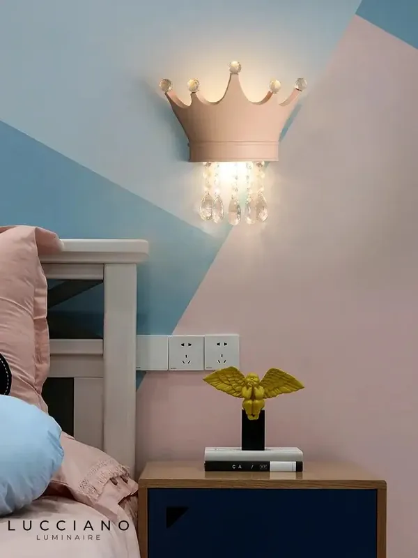 Bright decorative luminous crown wall light.