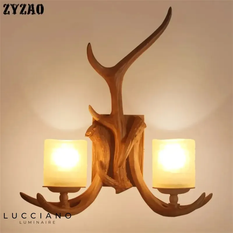 chic natural wood decorative wall light