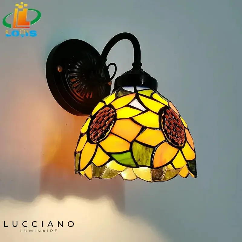 Tiffany Stained Glass Solar Wall Sconce