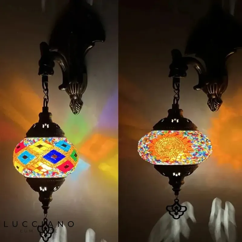 Vintage glass decorative luminous wall light