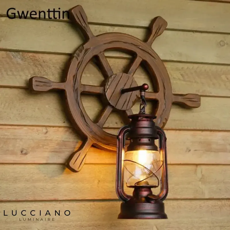 Vintage raw metal industrial design wall light