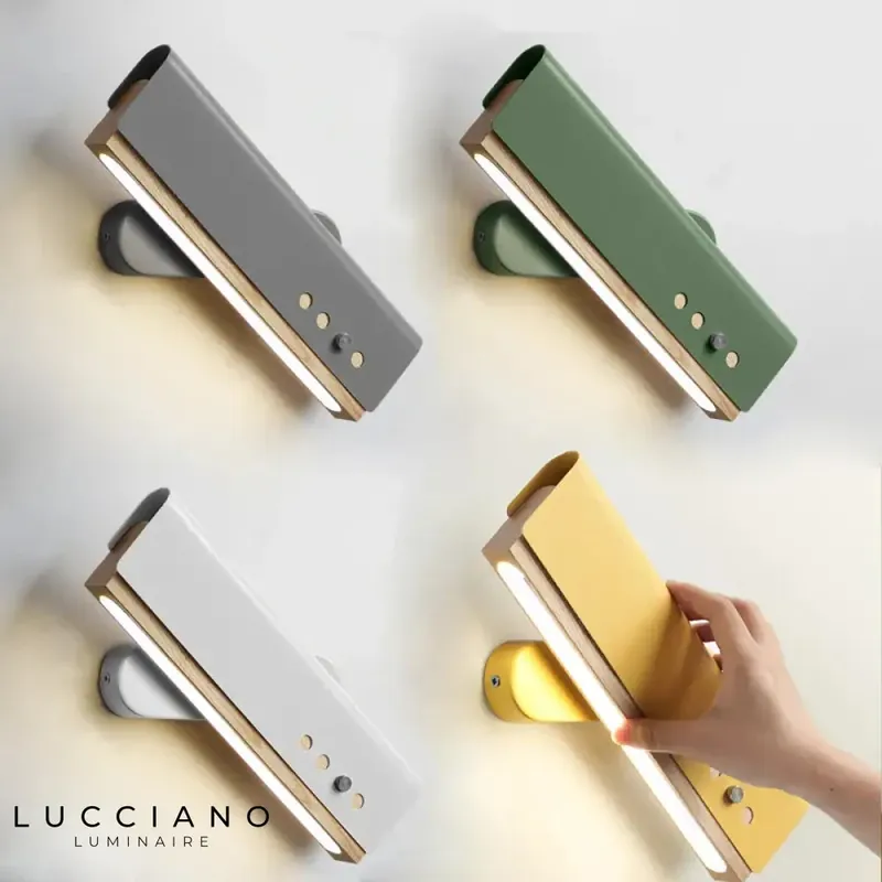 Trendy designer handmade wooden luminous wall light