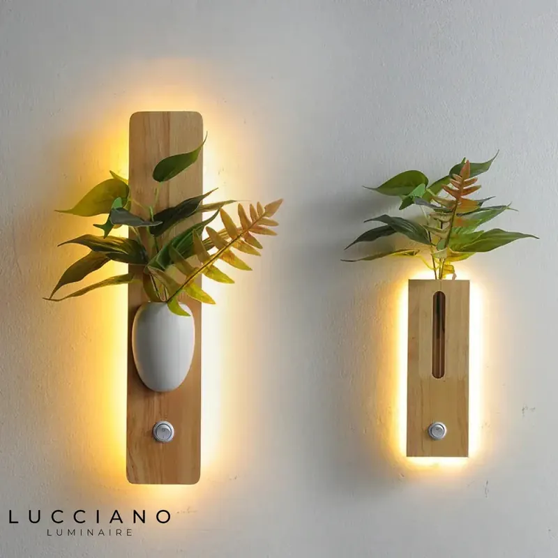 Chic design wooden LED wall light