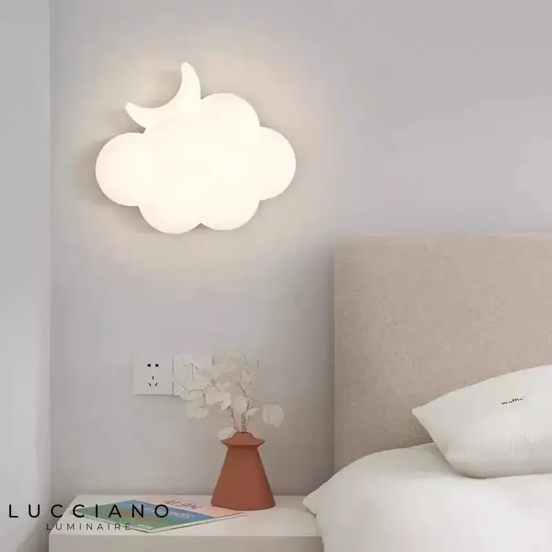 White cloud wall light, childlike luminous softness.
