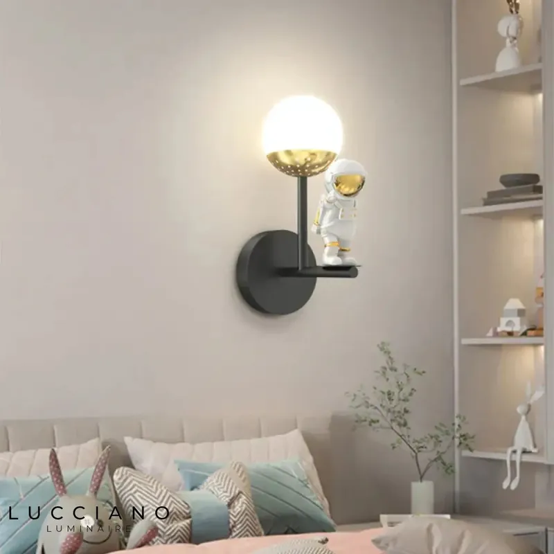 Starry cosmos astronaut moon wall lamp