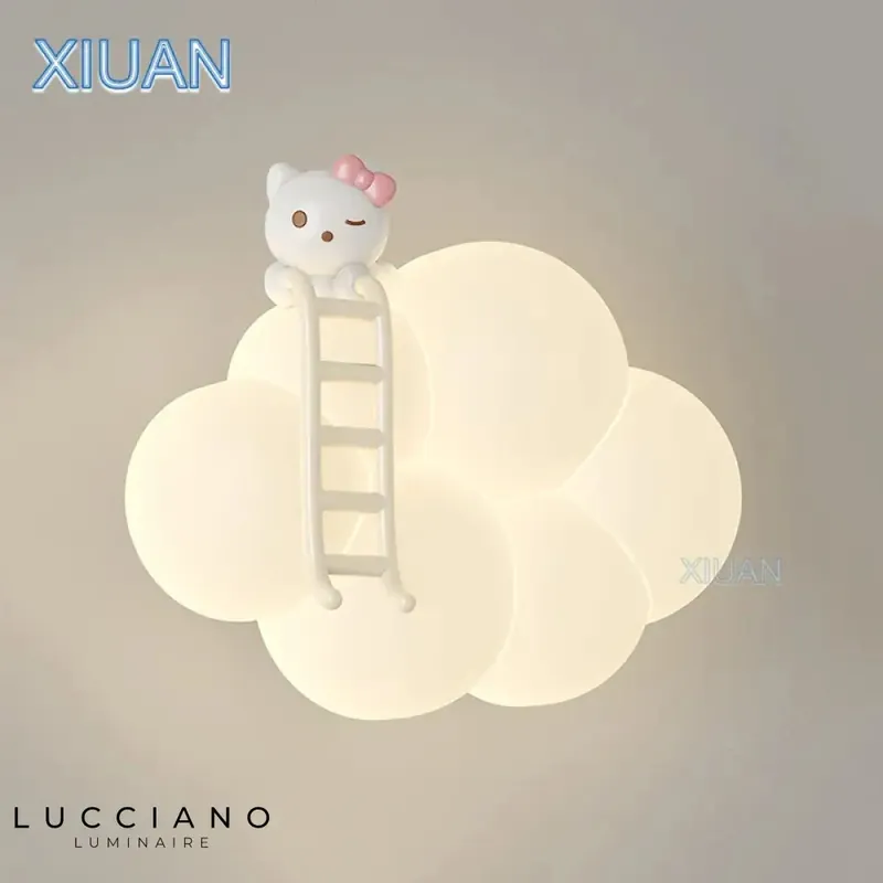 Soft glowing cloud wall light bedroom