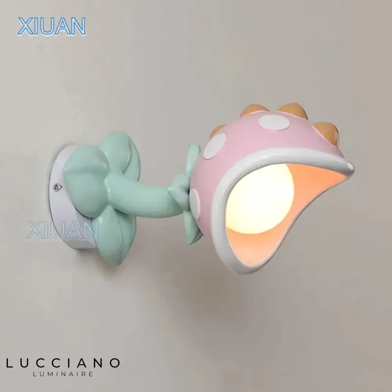 Soft childlike design luminous flower wall light