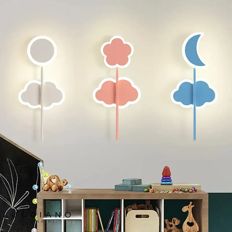 Designer illuminated wall lamp for children.