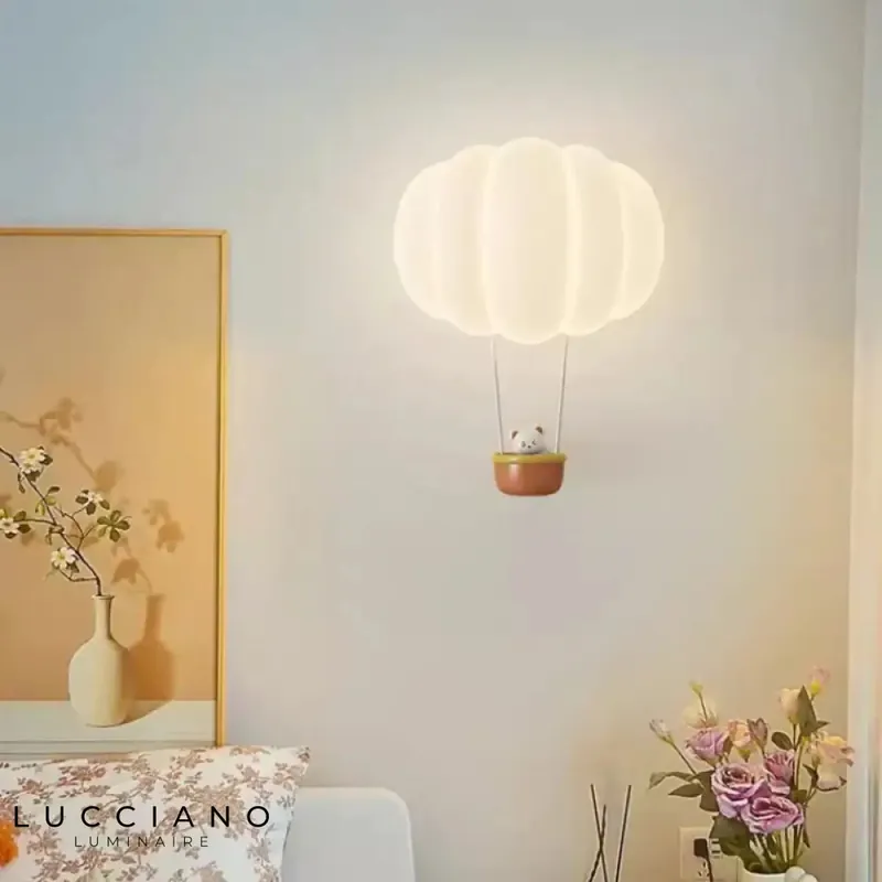 creative wall lamp hanging in space
