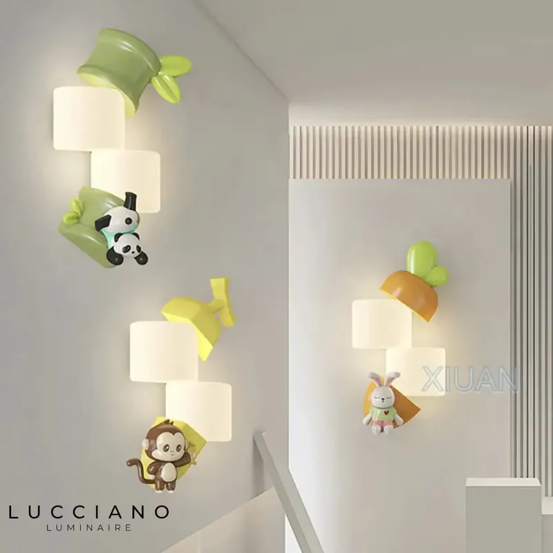 Adorable animal wall lamp for a child's bedroom