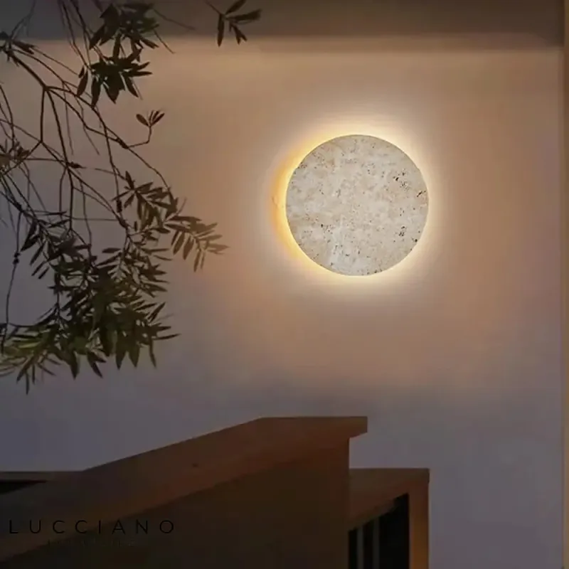 Vintage wall light, elegant natural stone.