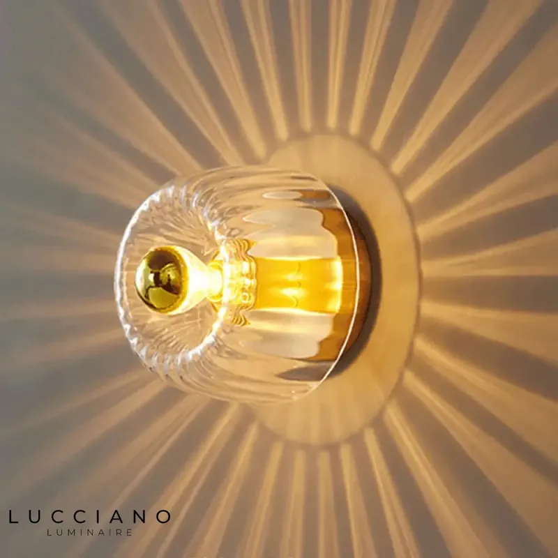 Stylish and designer glass wall light.