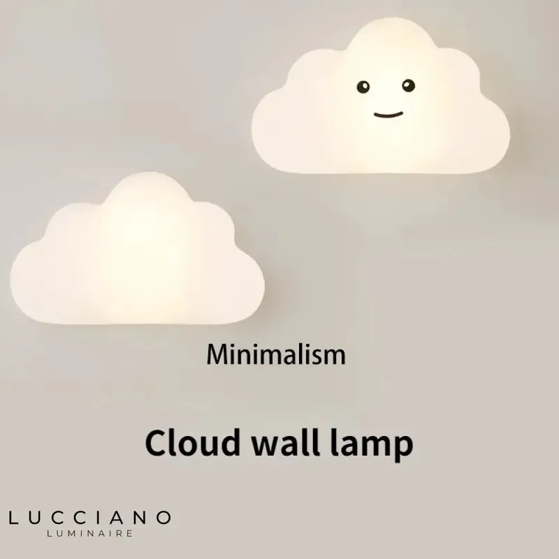 Soft, cloud-shaped children's luminous wall light.