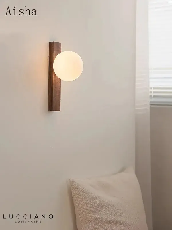 Vintage weathered wood retro wall light