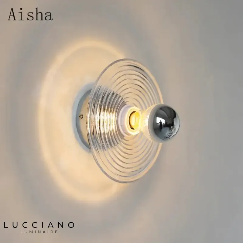 vintage ripple glass wall light