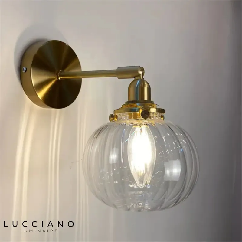 vintage chic retro metal glass wall light