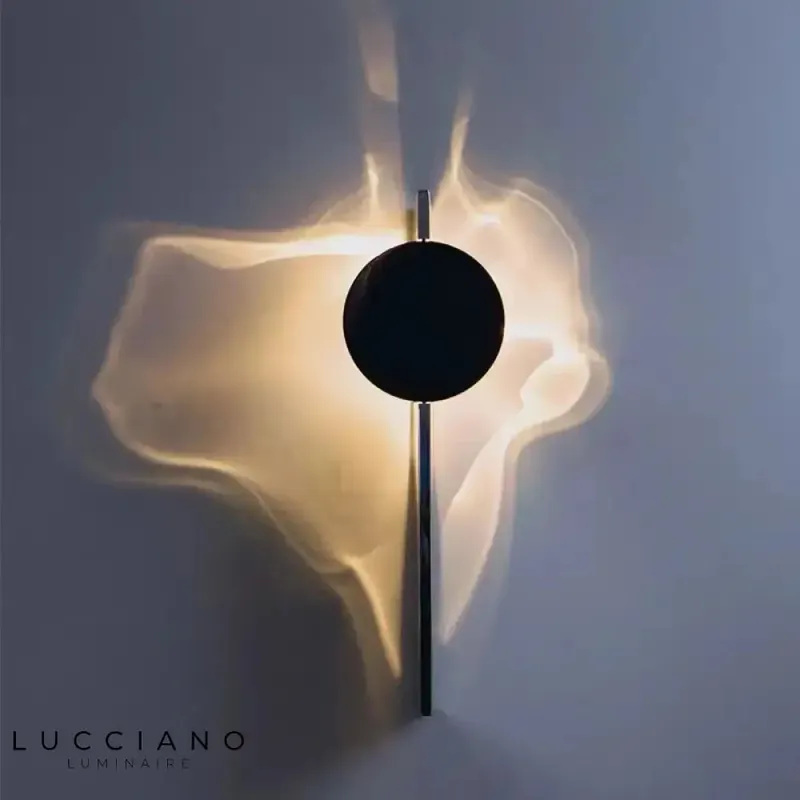 Dark and futuristic LED wall light.