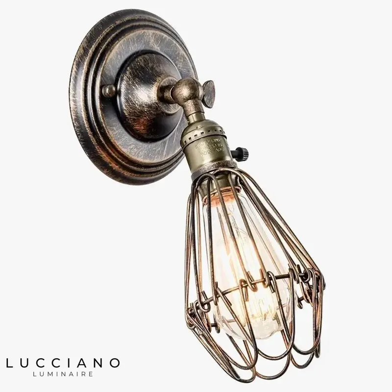 Vintage industrial retro black metal wall light
