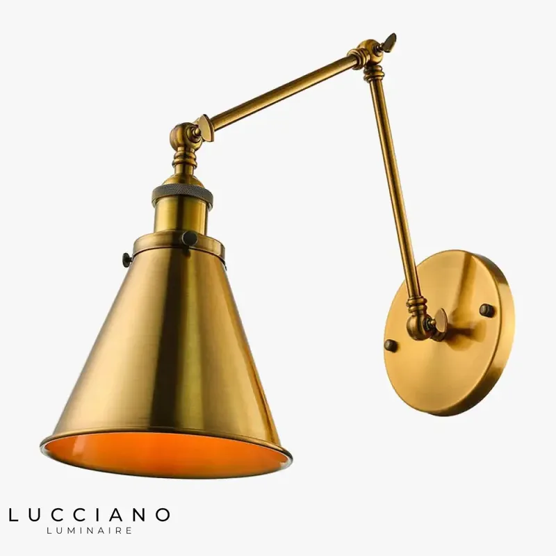 Vintage Wooden Folding Wall Lamp.