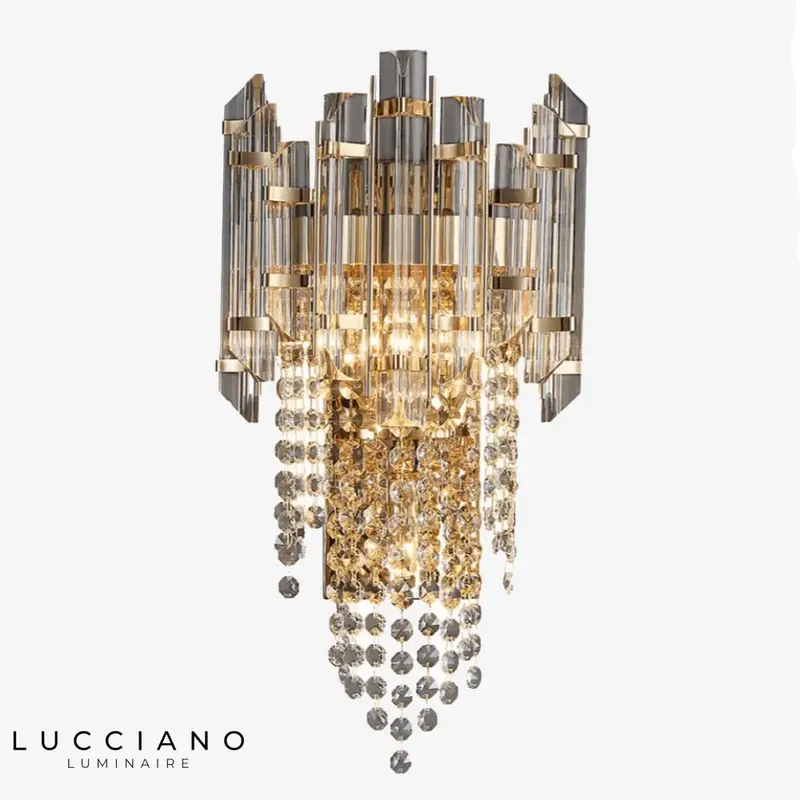 Stylish bright gold LED wall light