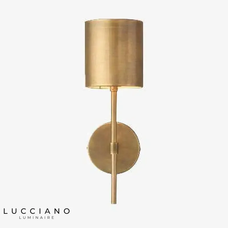 Designer LED cylindrical metallic wall light for bedroom