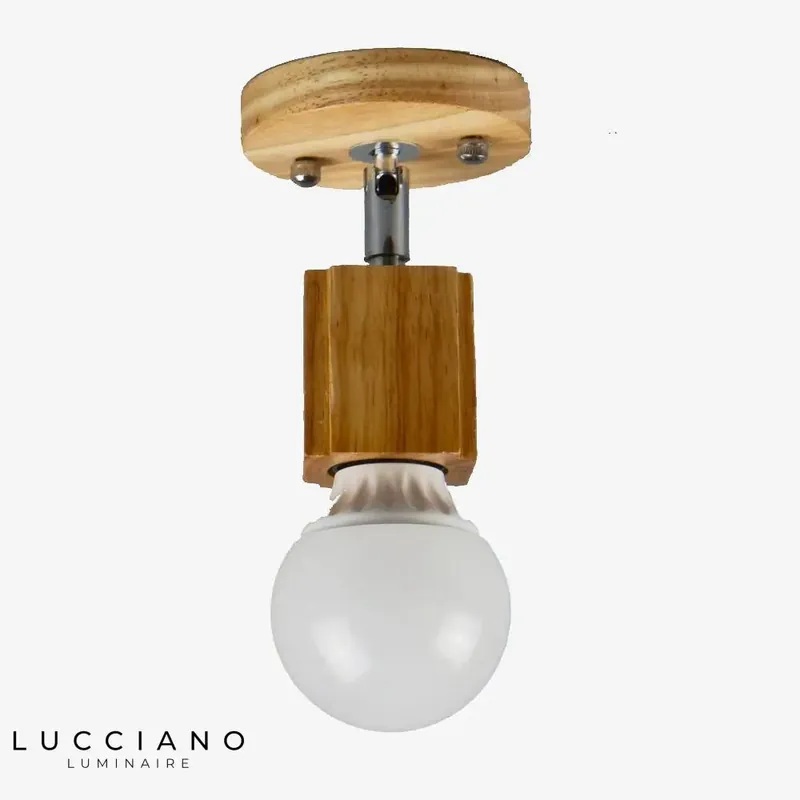 Wooden wall light with LED lamp