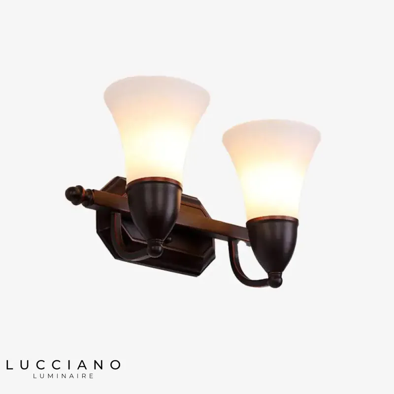Vintage aged wooden wall light