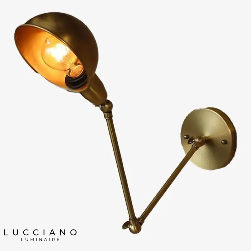 Vintage gold bedroom wall light