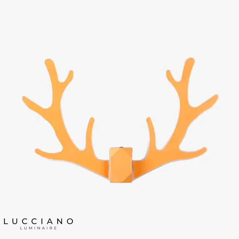 Decorative LED rustic wooden deer wall light