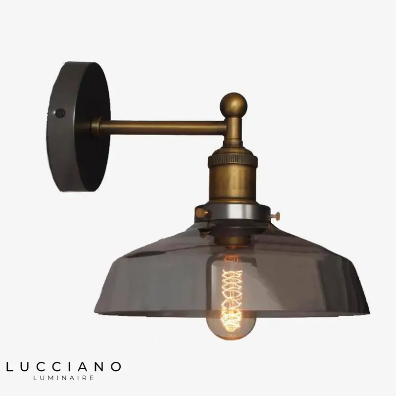 Contemporary elegant rustic gold glass wall sconce