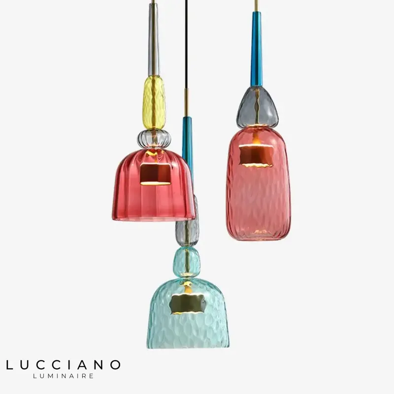 Coloured glass LED Illumy pendant light
