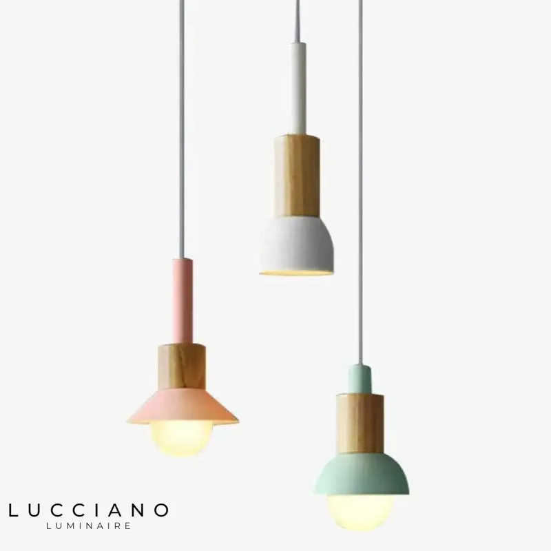 Window wood and metal pendant light