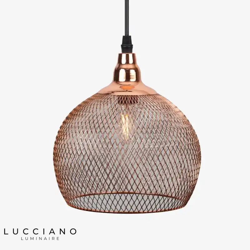 Vintage rose gold metal pendant cage