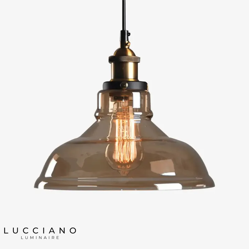 Vintage retro country glass pendant light