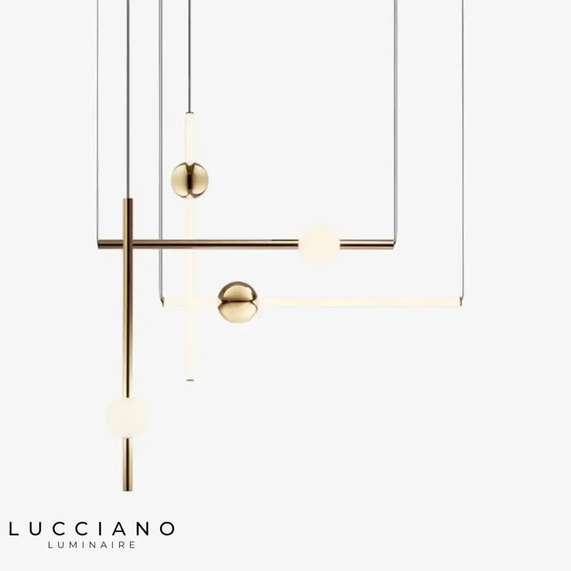 Orion Chandelier in Gold LED Tubes