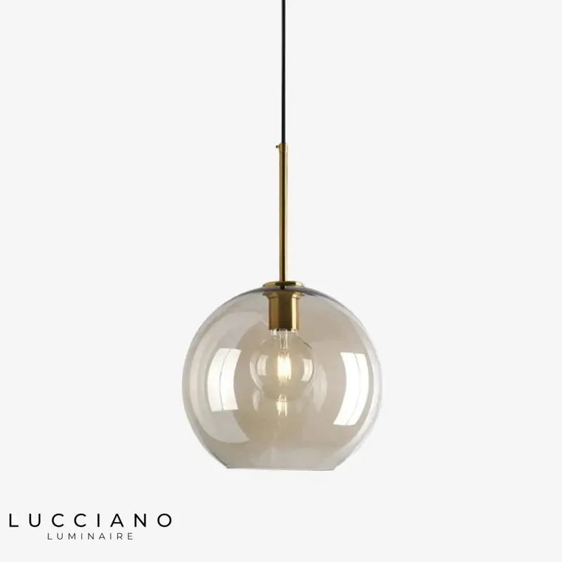Industrial design suspended amber LED light