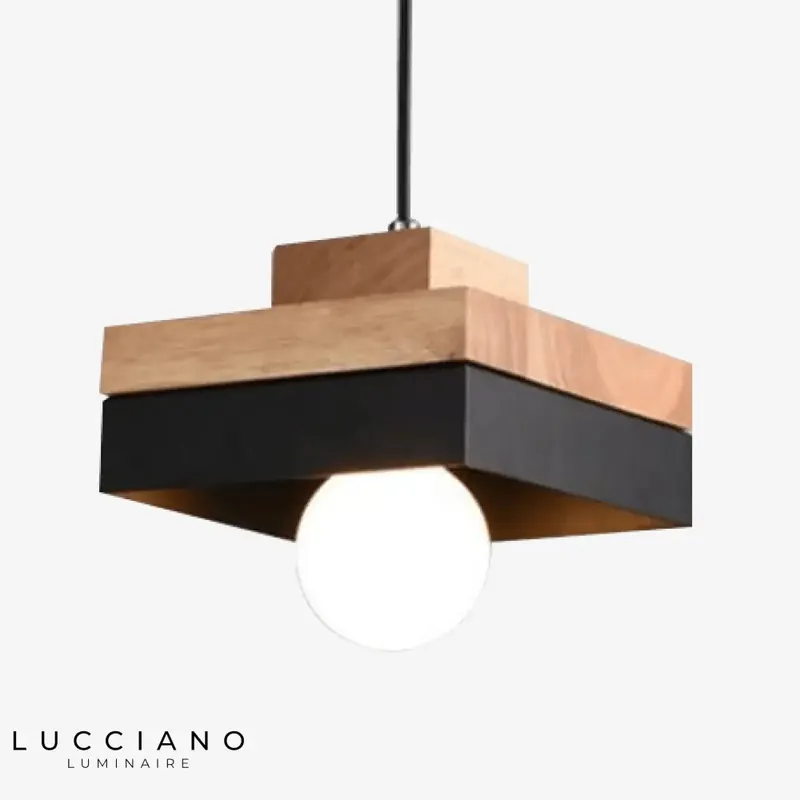 Designer wooden LED pendant light