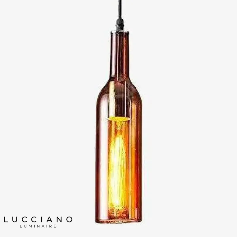 Colored Glass Bottle LED Pendant Light