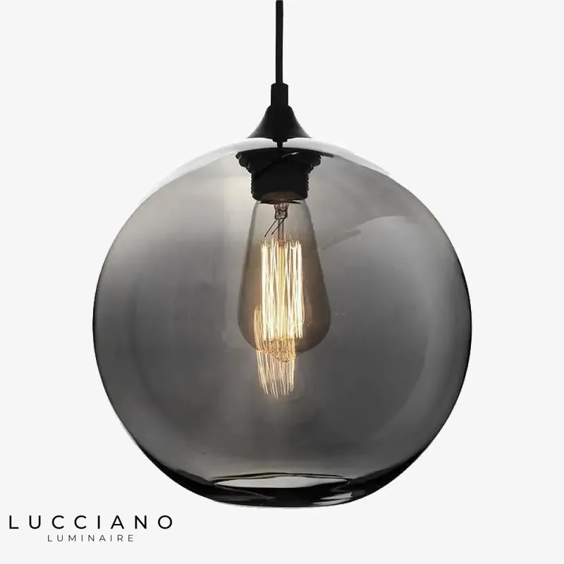 Blubble Pendant Lamp: Colored\\/Smoked Glass Sphere