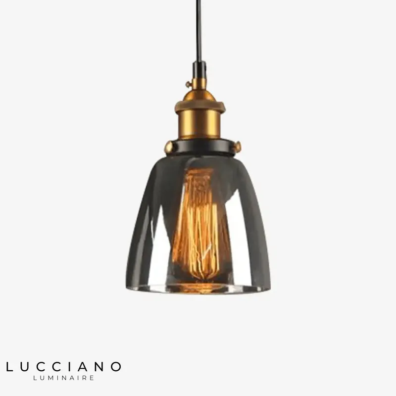 Vintage glass shade LED pendant light