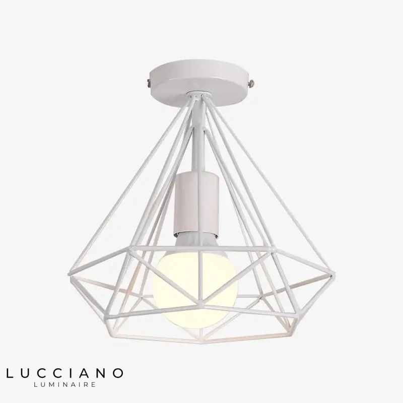 Scandinavian White Cage Ceiling Light