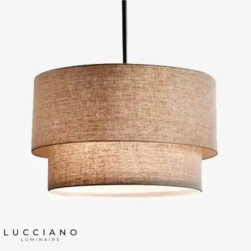 Cylindrical Fabric LED Pendant Light