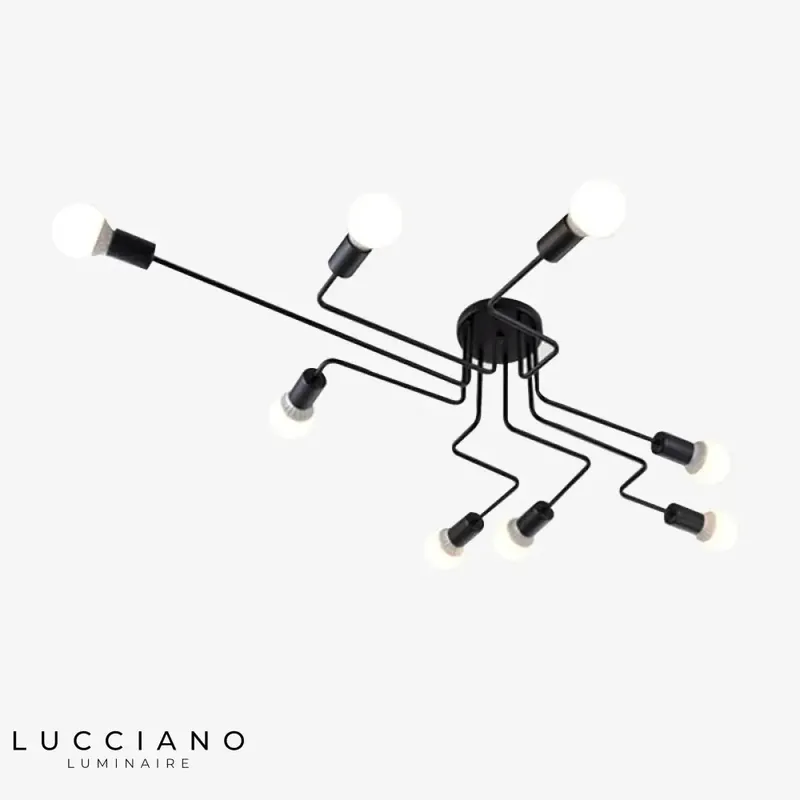 Designer multi-arm LED ceiling light