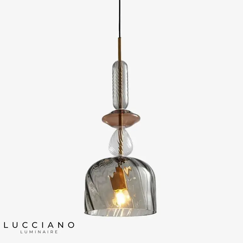 Coffee-Colored Glass LED Pendant Light
