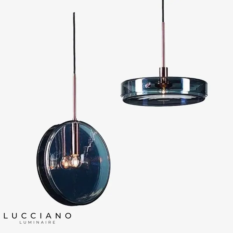 Blue Glass Round Chandelier