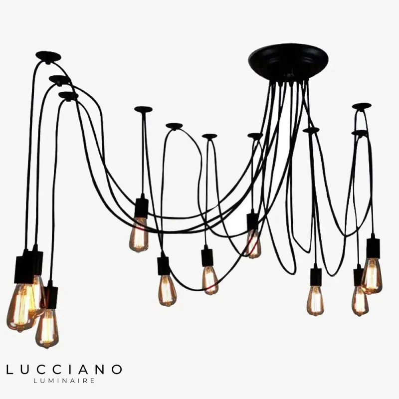 Spidde Industrial Wired Spider Chandelier